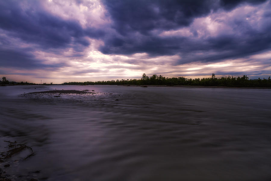 Tagliamento river at dusk Photograph by Roberto Pagani