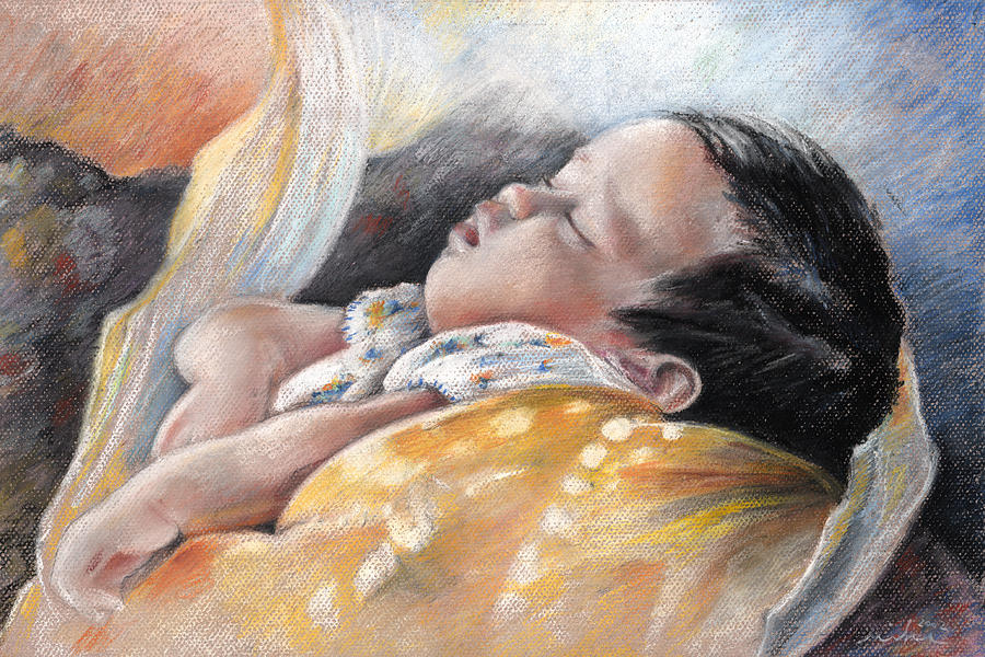 Tahitian Baby Painting by Miki De Goodaboom