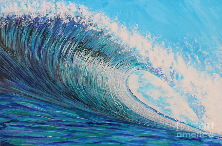 Tahitian Wave v1 Painting by RJ Aguilar - Fine Art America