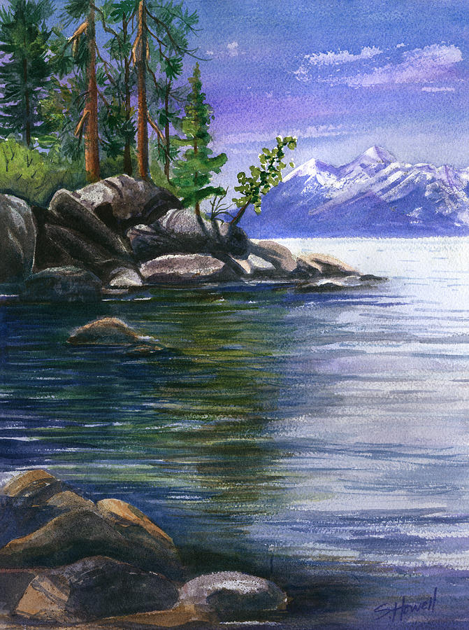 Landscape Painting - Tahoe Quiet Cove by Sandi Howell
