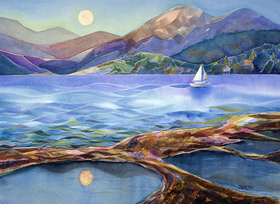 Landscape Painting - Tahoe Tides by Jen Norton