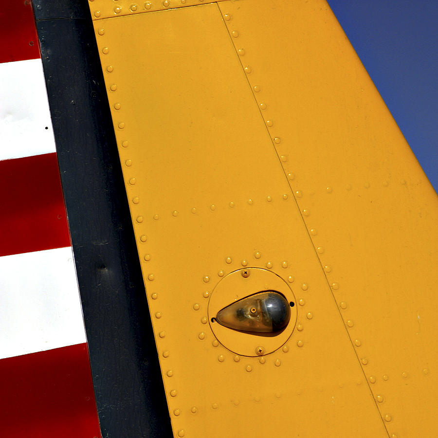 Abstract Photograph - Tail Detail of Vultee BT-13 Valiant by Carol Leigh