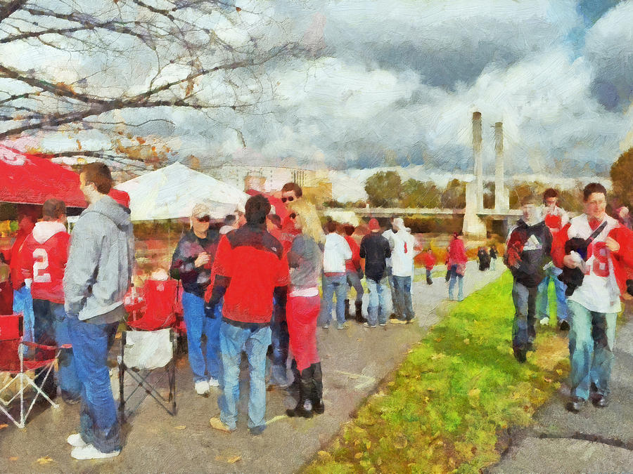 Tailgating Outside of the Stadium 1 Digital Art by Digital Photographic Arts