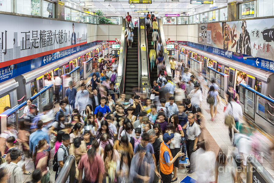Taipei metro rush Photograph by Didier Marti
