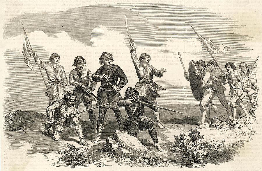 Rebellion Drawing - Taiping Rebels During The Taiping by  Illustrated London News Ltd/Mar