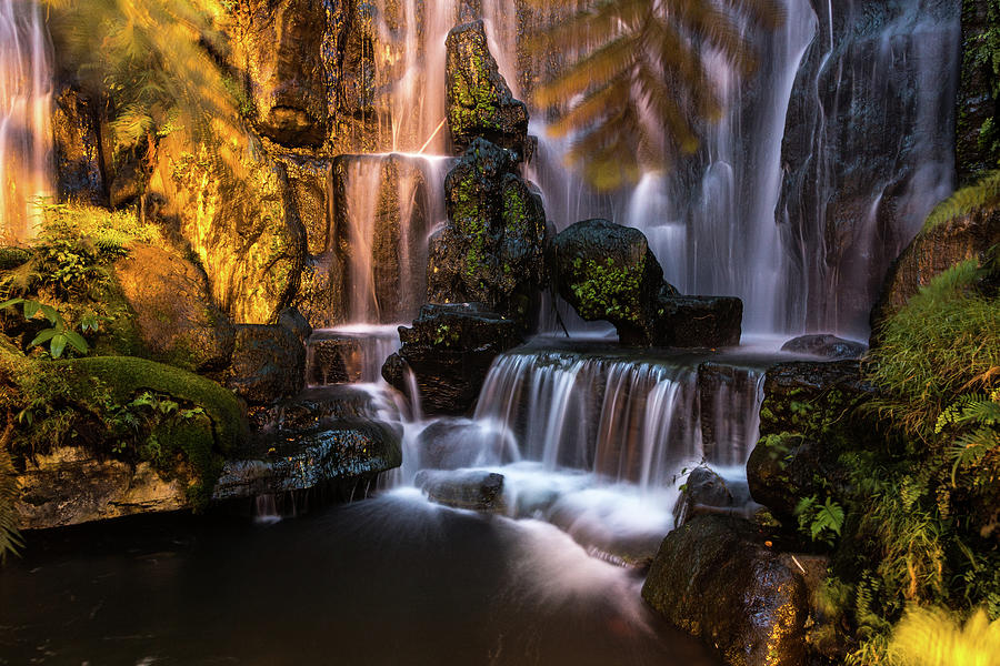 Taiwan Temple Waterfall Photograph by @ Didier Marti
