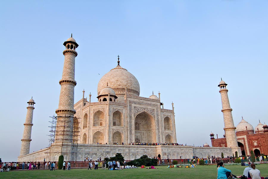 Taj Mahal and fore ground Photograph by Devinder Sangha - Pixels