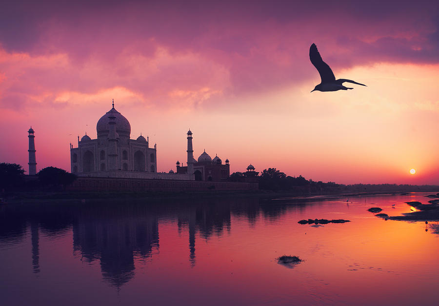 Taj Mahal and the Yamuna River Photograph by Narvikk