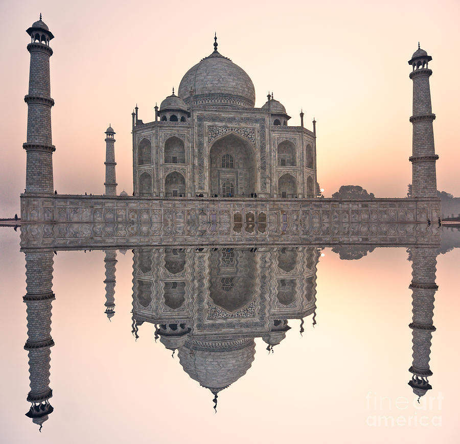 Taj Mahal at sunset - Agra - Uttar Pradesh - India Photograph by Luciano Mortula