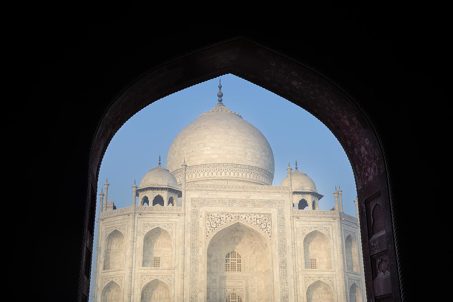 Taj Mahal framed by an Arch Photograph by Brandon Bourdages