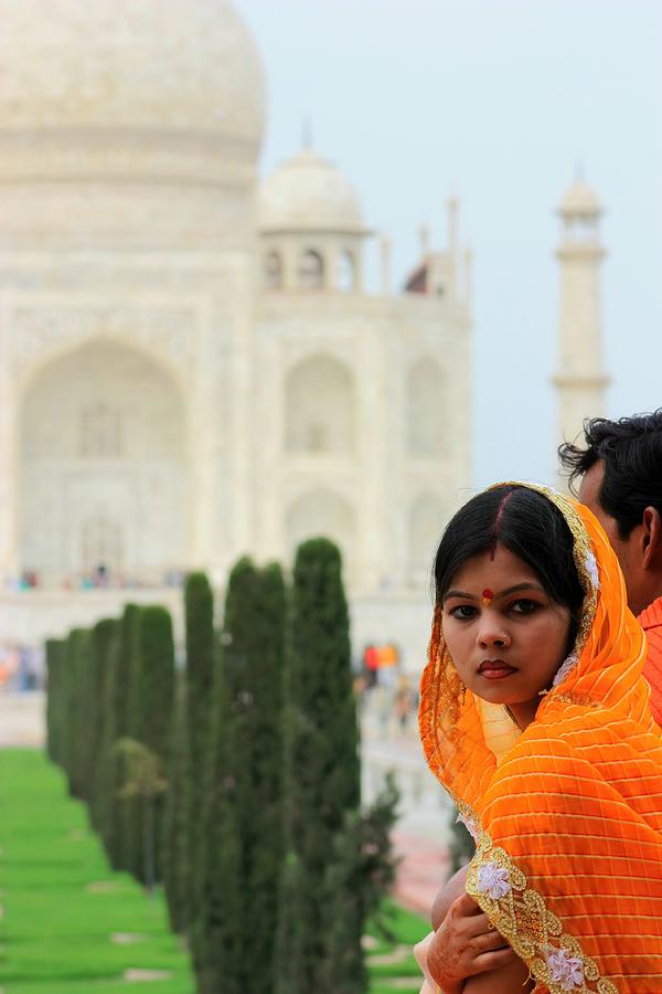 Taj Mahal Woman Photograph