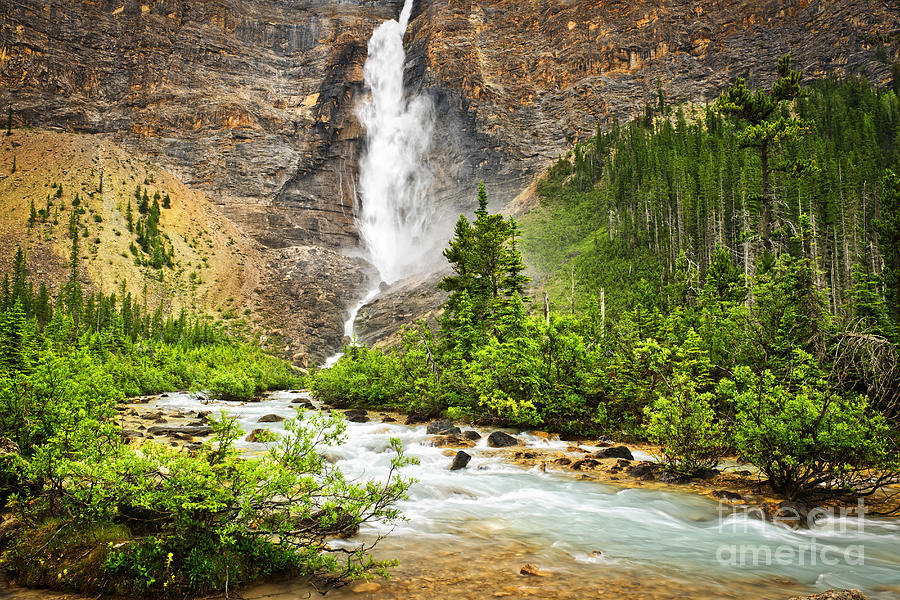 Takakkaw Falls waterfall in Yoho National Park Canada 1 Photograph by Elena Elisseeva
