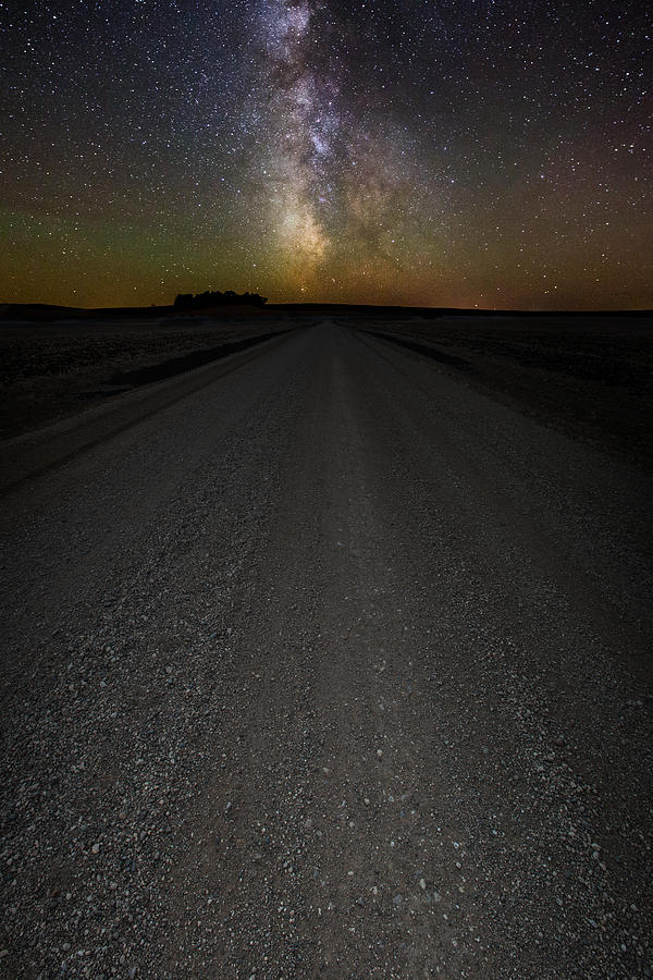 Milky Way Photograph - Take A Back Road night version by Aaron J Groen