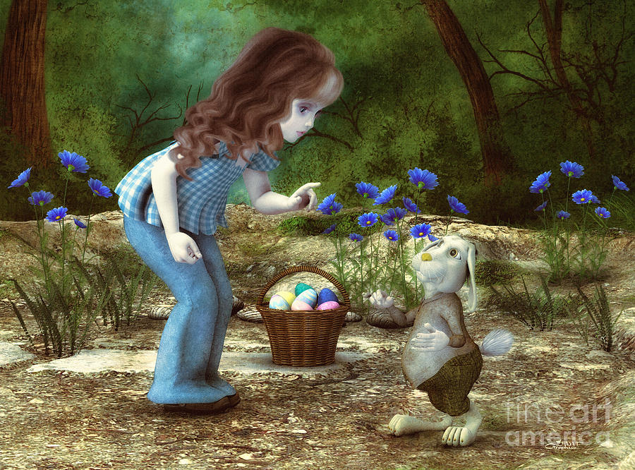 Easter Digital Art - Take Care by Jutta Maria Pusl