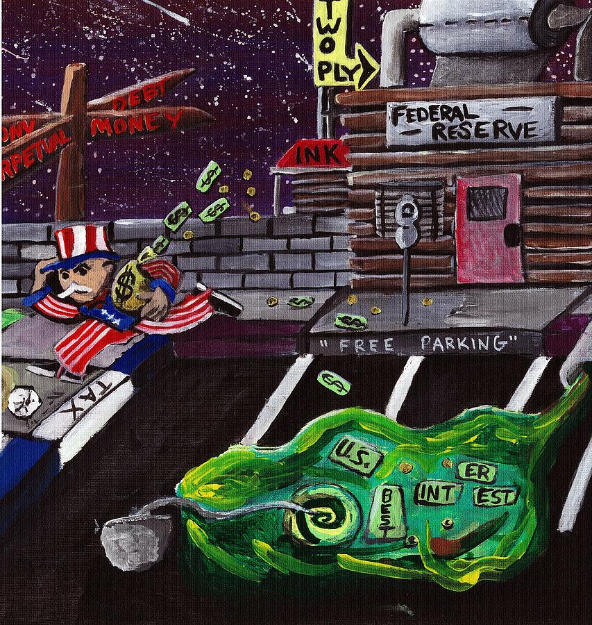 Monopoly Painting - Take The Money And Run  by Corey Holland