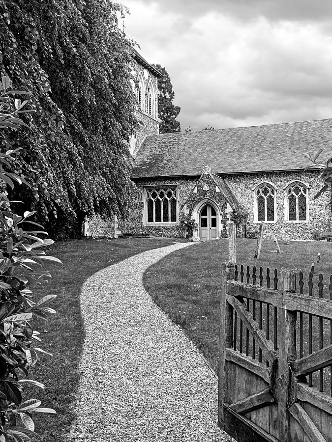 Architecture Photograph - Take The Right Path - Church Black and White by Gill Billington