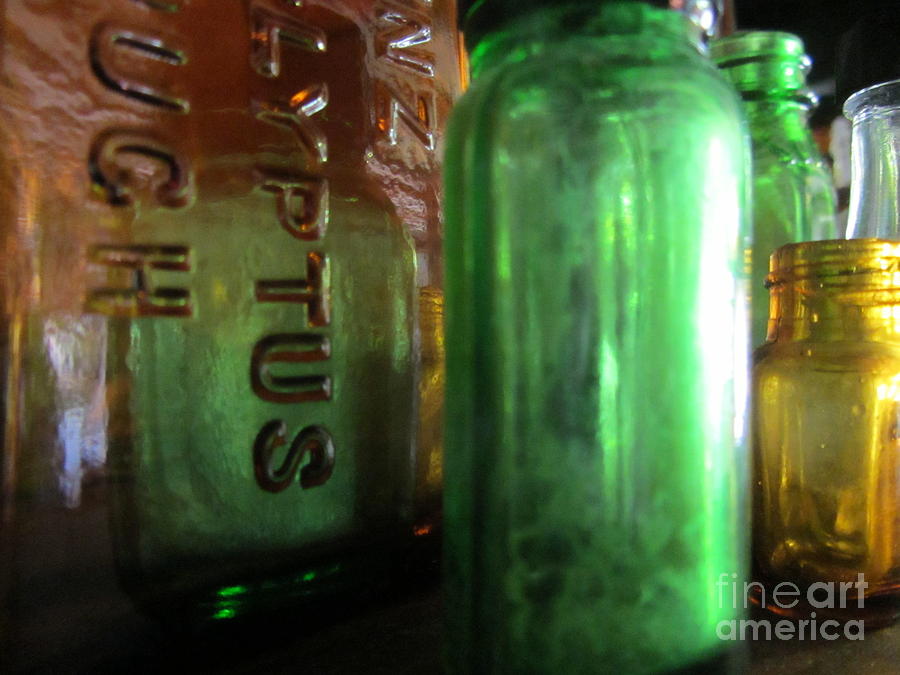 Take Your Medicine - Vintage Glass Bottles Photograph by Susan Carella