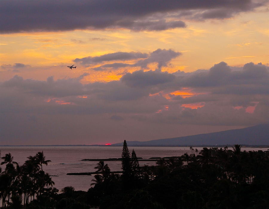 Takeoff into Waikiki Sunset Photograph by Michele Myers