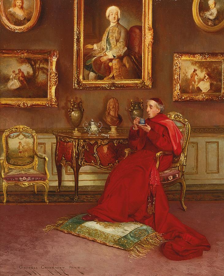 Georges Croegaert Painting - Taking Tea by Celestial Images