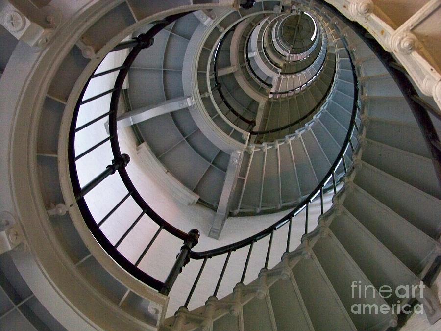 Lighthouse Photograph - Taking The Steps by Chuck Hicks