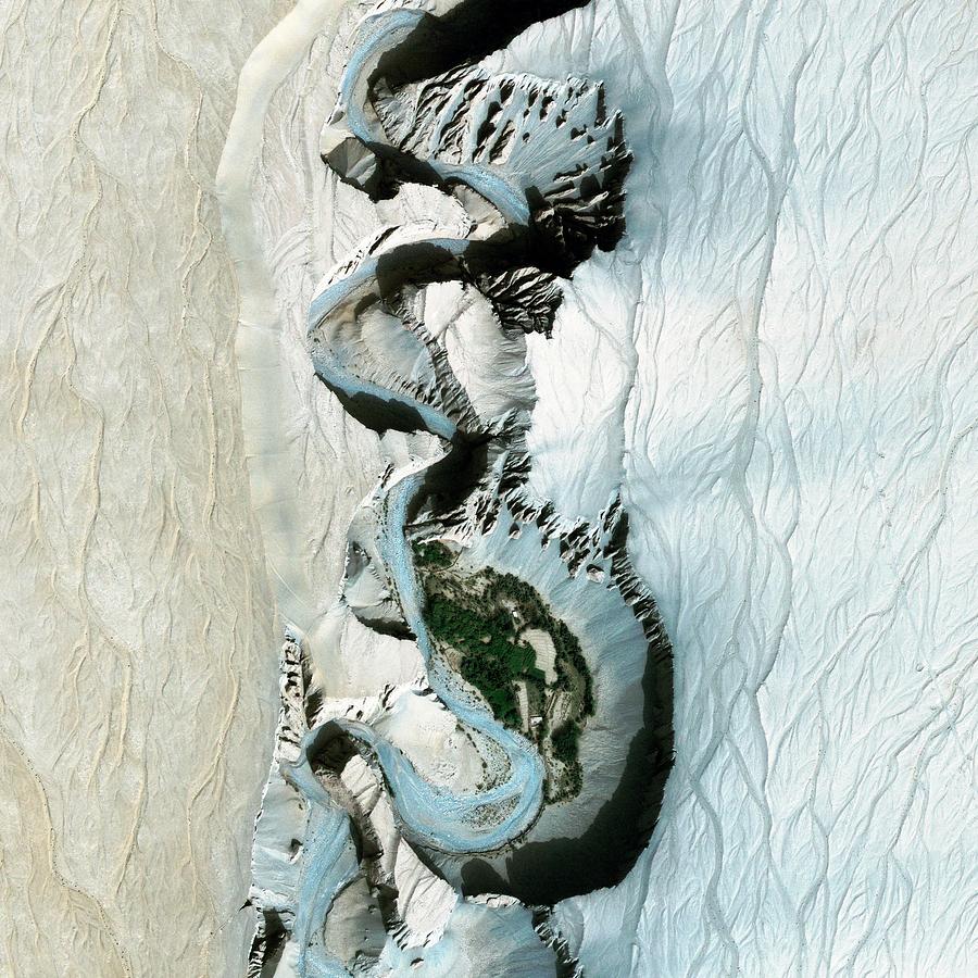 Taklamakan Desert River Photograph by Geoeye/science Photo Library
