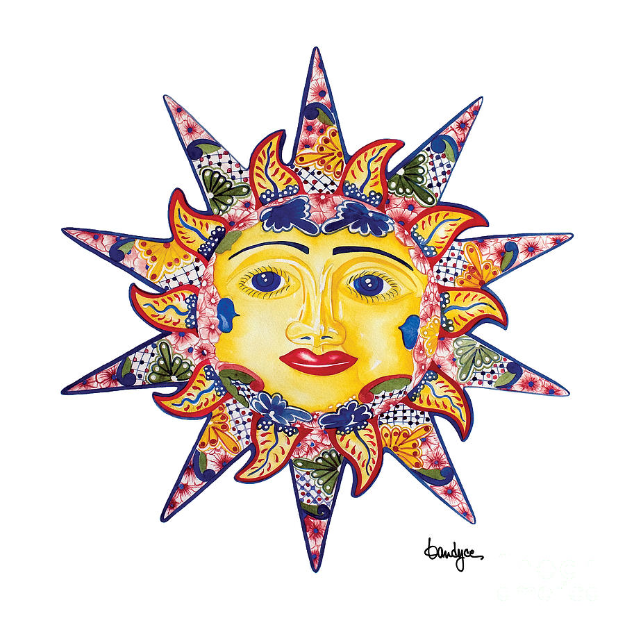 Talavera Sun Painting by Kandyce Waltensperger