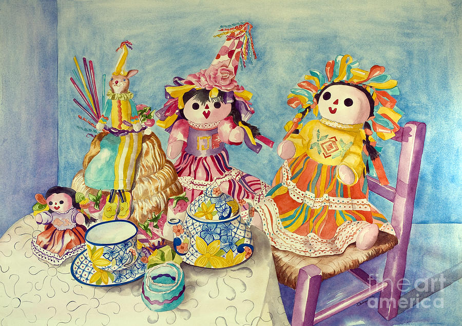 Talavera Tea with Friends Painting by Kandyce Waltensperger