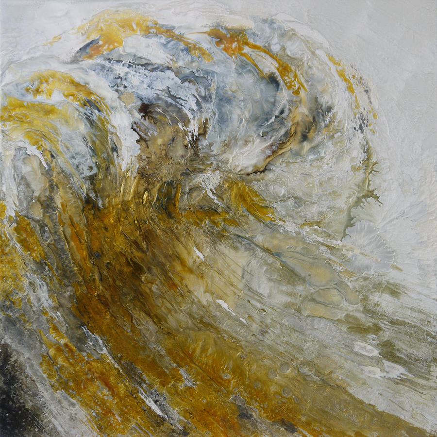 Seascape Painting - Tale of The Amber Sea by Lia Melia
