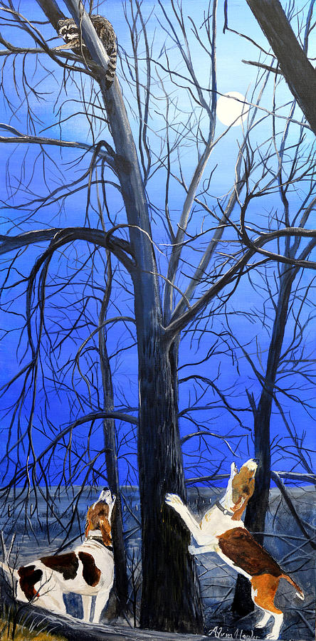 Raccoon Painting - Talk To Him Boys by Alvin Hepler