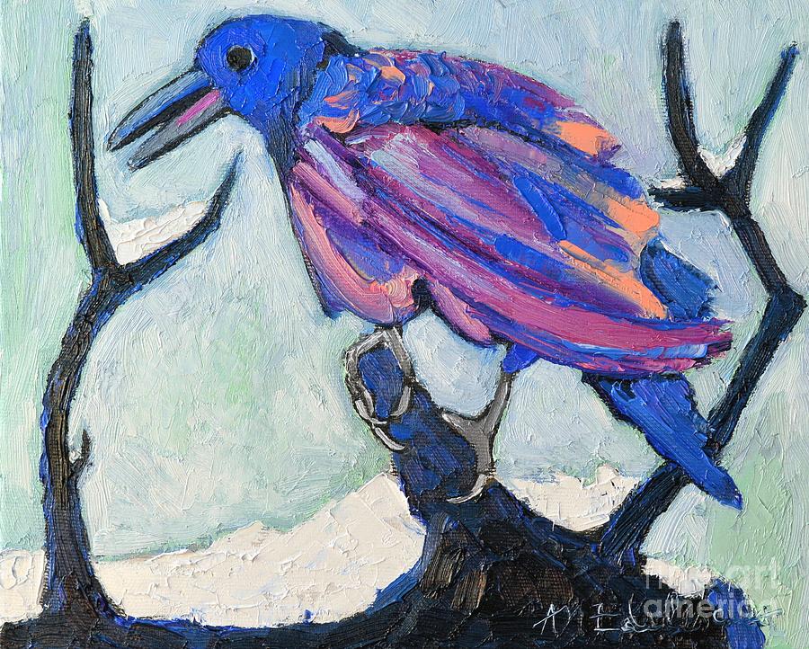 Crow Painting - Talkative Crow 2 by Ana Maria Edulescu