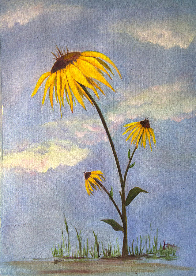 Flowers Still Life Painting - Talkin to Ya by Nila Jane Autry