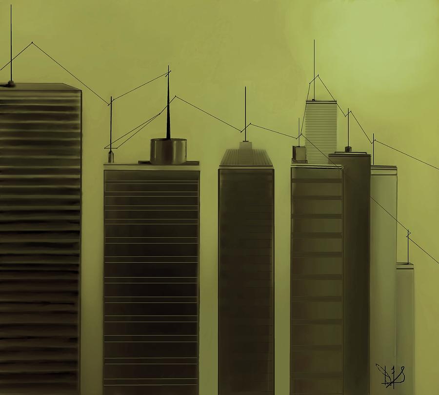 Landscape Painting - Talking Towers  #11 by Diane Strain