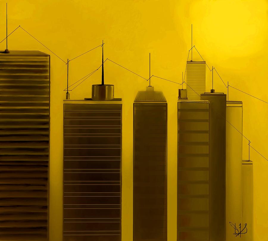 Talking Towers  #13 Painting by Diane Strain