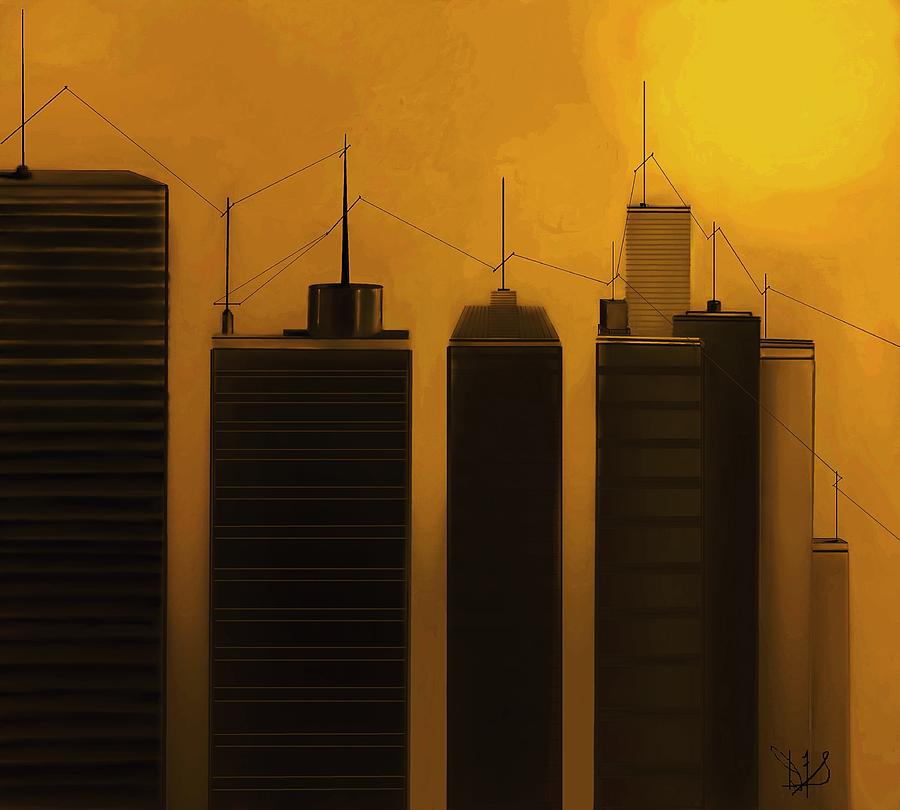 Talking Towers  #17 Painting by Diane Strain