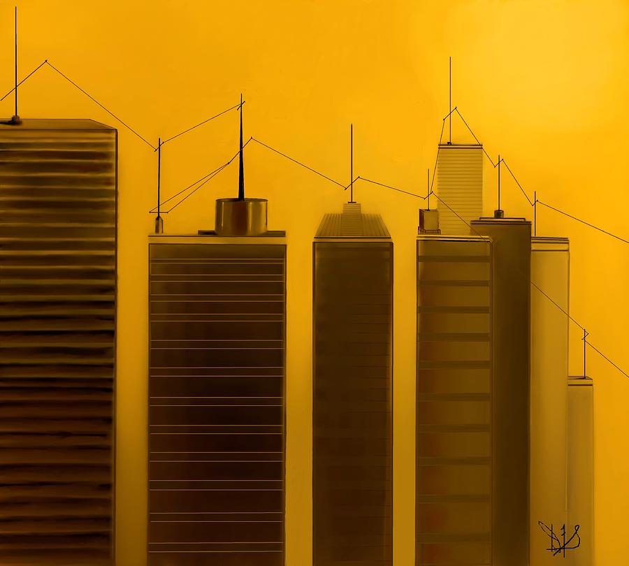 Talking Towers  #2 Painting by Diane Strain