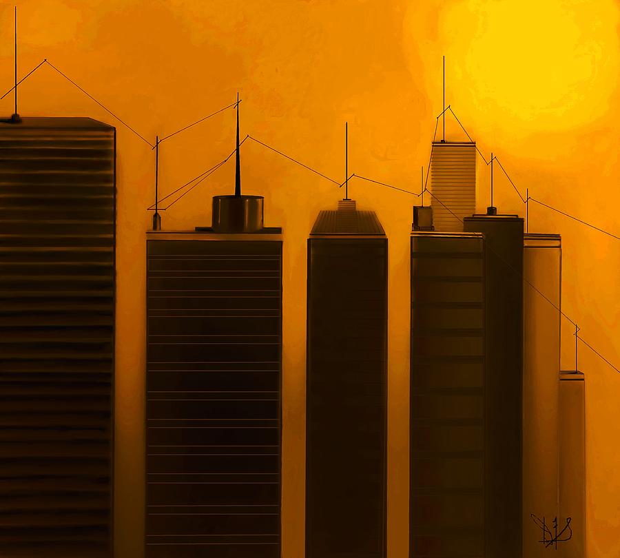 Talking Towers  #22 Painting by Diane Strain