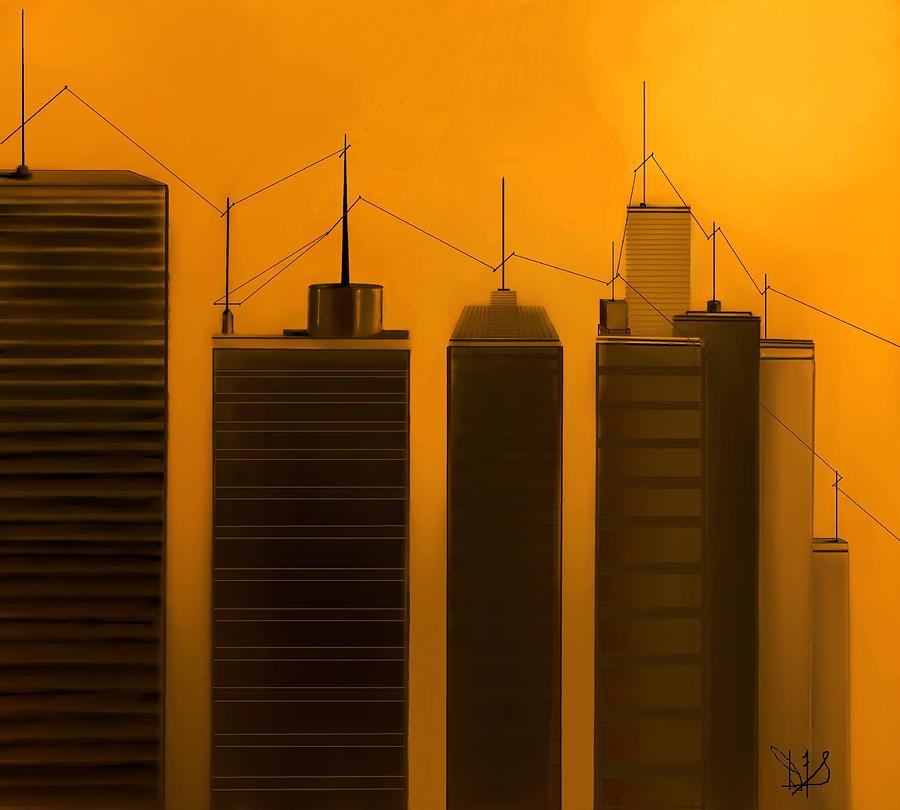 Talking Towers  #3 Painting by Diane Strain