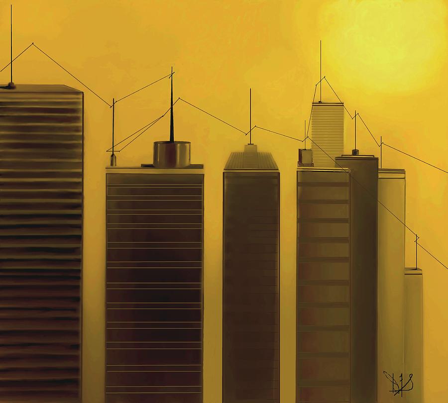Talking Towers  #7 Painting by Diane Strain