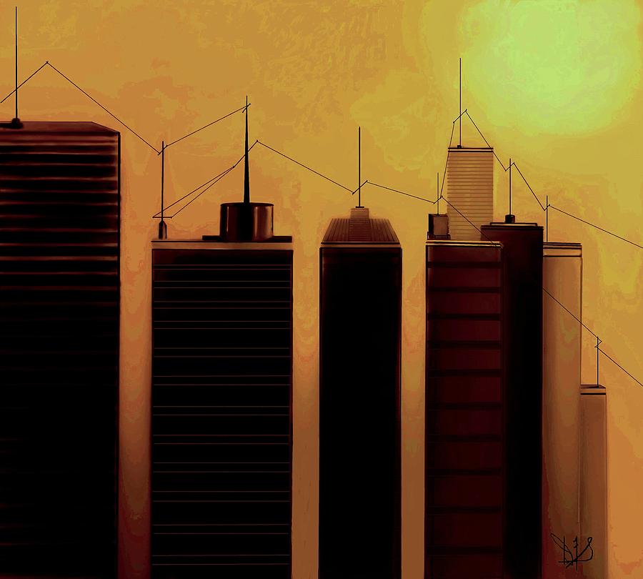 Talking Towers  #9 Painting by Diane Strain