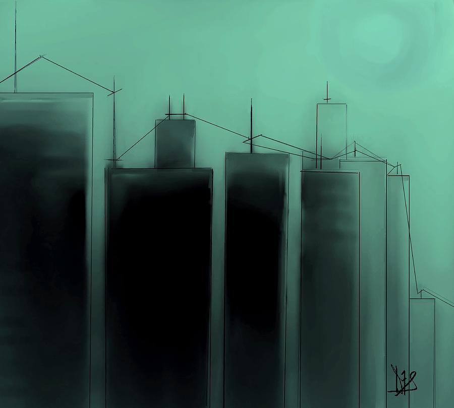 Talking Towers   Phase One #5 Painting by Diane Strain