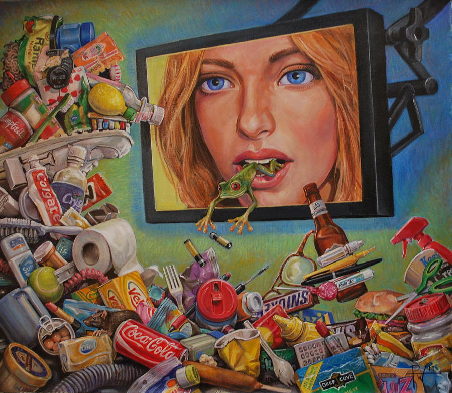Commercials Painting - Talking Trash by Henry Potwin