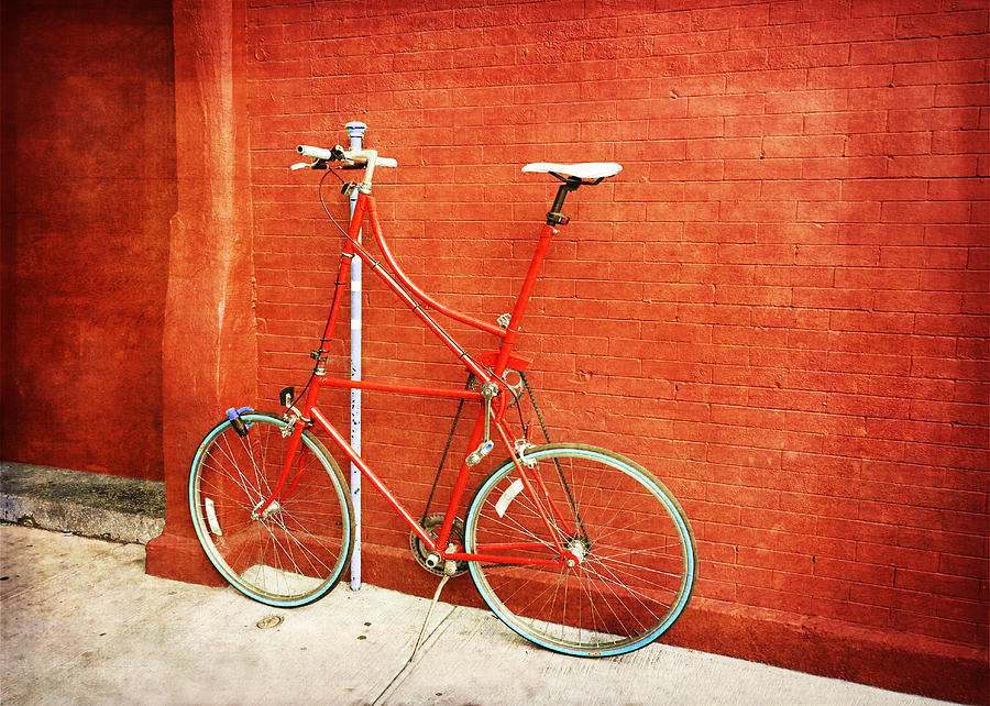 Tall Bike On Red Photograph by Brooke T Ryan