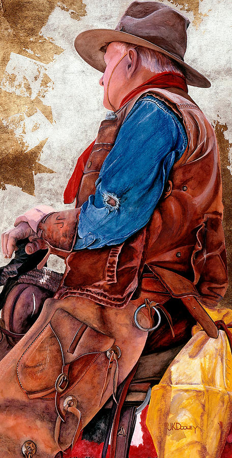 Hat Painting - Tall in the Saddle by JK Dooley