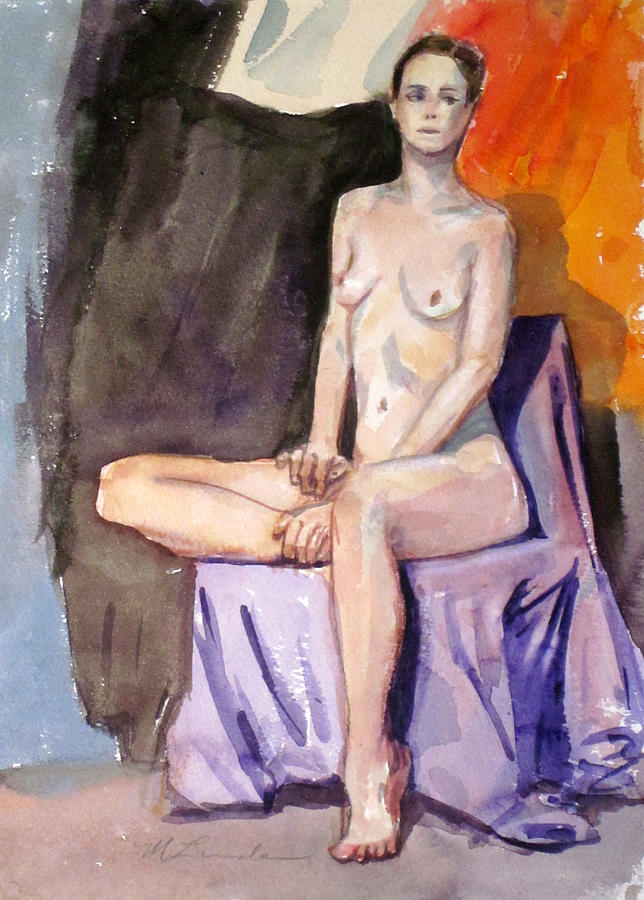 Tall Seated Nude Painting by Mark Lunde