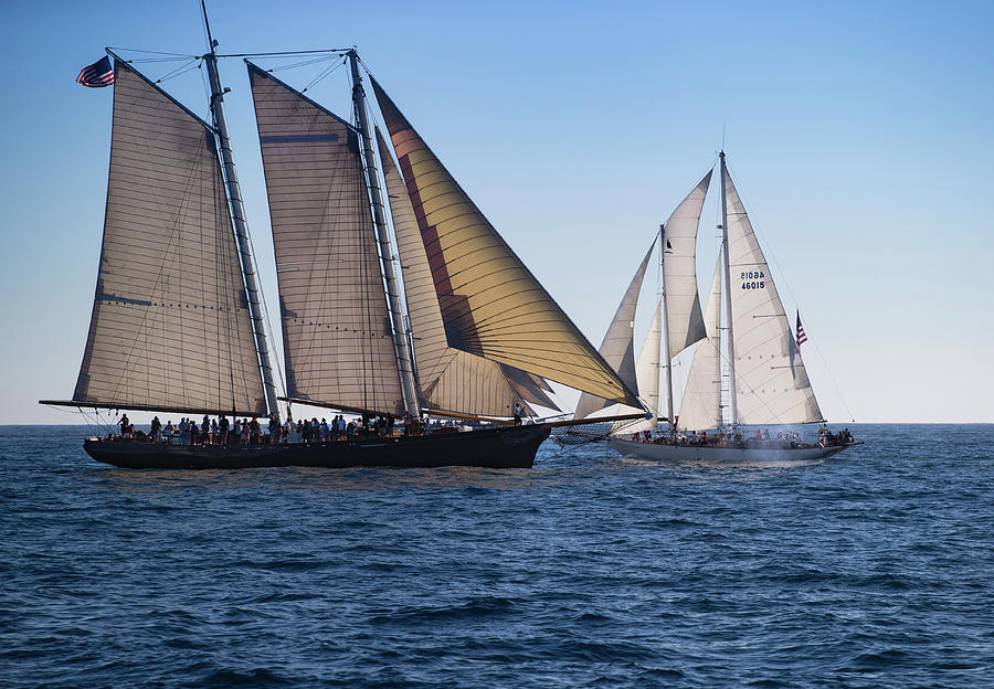 Tall Ship And Sailboat In The Pacific Photograph by Panoramic Images