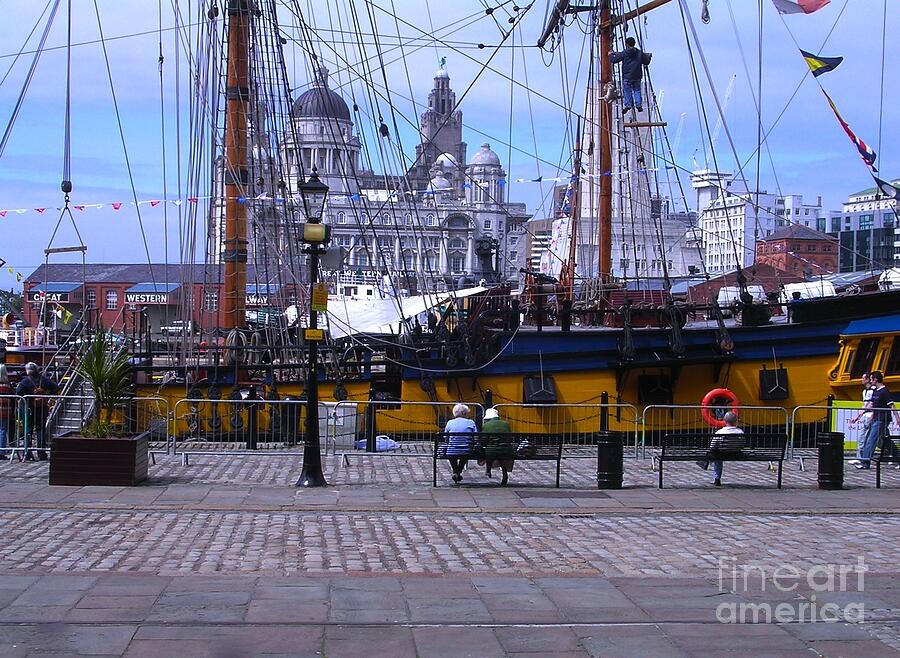 Tall Ship Photograph - Tall Ship at Albert Dock by Joan-Violet Stretch