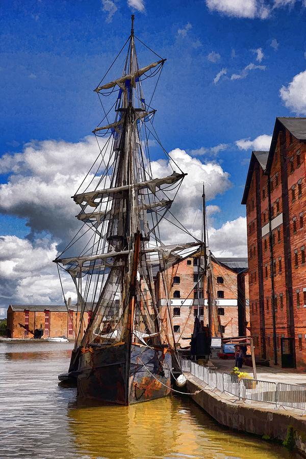 Tall ship in Gloucester Docks Photograph by Ron Harpham
