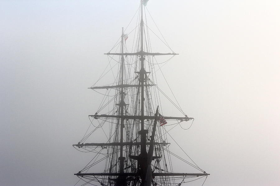 Tall Ship in the Fog Photograph by Liz Vernand