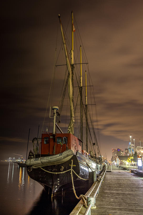 Tall ship in the lights of Toronto Photograph by Nick Mares