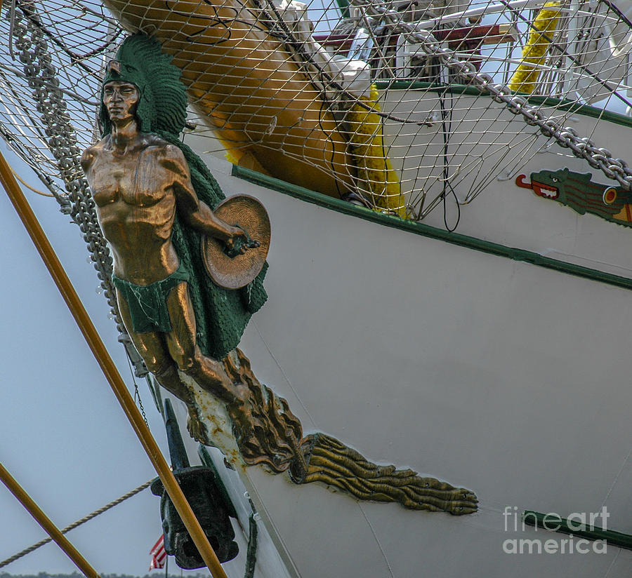 Tall Ship Masthead - Cisne Branco - Brazilian Tall Ship Photograph by Dale Powell